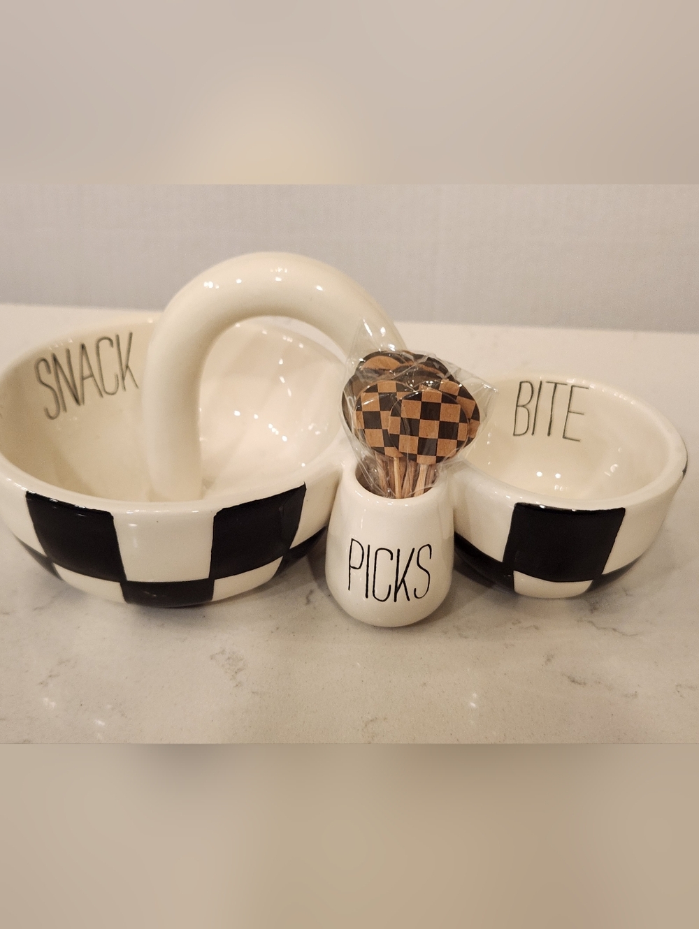 Mudpie Checkered Snack Set - Picture 3 of 9